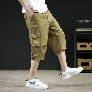 Shorts Cargo Homme en Twill de Coton Élastique, Coupe Décontractée, Multi-Poches, Longueur 3/4 (Sous le Genou) – Vente en Gros pour l'Été - Product Image 4