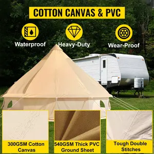 Cotton Canvas Bell Tents Warming Stoves Tent Bell Tent Yurt Glamping Camping 4 Season Outdoor Family Camping Trips Waterproof