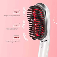 Peigne de massage capillaire portable avec thérapie par lumière rouge et bleue, micro-courant, vibration, ions négatifs, soin des cheveux, peigne électrique pour lisser les cheveux