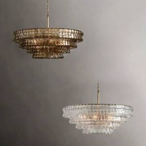 JYLIGHTING 6-Light francese Country Led lampadario in metallo barra di <span class=keywords><strong>sospensione</strong></span> moderna ambra lampada in vetro <span class=keywords><strong>per</strong></span> la stanza appeso AC fonte di energia - Product Image 3