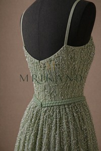 Vestido Largo de Organza de Lujo para Mujer con Bordado a Mano y Adornos Decorativos, Diseño de Cóctel - Product Image 4