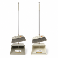 Ensemble balai et pelle avec raclette de nettoyage et pelle grande capacité, manche long en alliage d'aluminium de 85 cm pour la maison et la cuisine