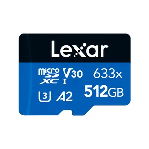 Orijinal Lexar 512GB TF mikro hafıza kartı C10 U3 V30 A2 yüksek hızlı hafıza kartı okuma hızı 100 MB/s 633x