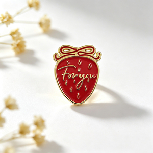 Badge en métal personnalisé à double cœur, en alliage de zinc émaillé, pour revers, avec logo d'idole Kpop, souvenir commémoratif - Product Image 2