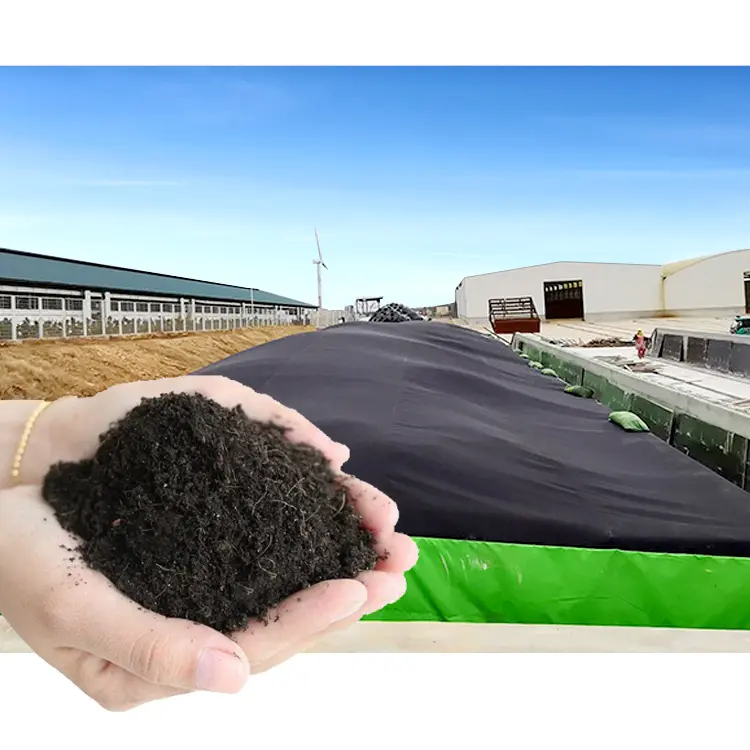 Entrepôt de compostage à membrane de fermentation de ferme personnalisé en usine nouvelle technologie de compostage aérobie