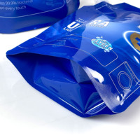 Sac souple personnalisé réutilisable en plastique de 1 litre pour liquides, savon, lessive, avec bec verseur, rechargeable, à fond stable