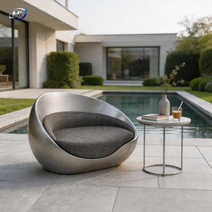 Sofá Esquinero Tapizado en Plata FRP para Hotel, Lobby, Escuela, Hogar, Muebles de Estilo Moderno Personalizado, Forma Redonda - Product Image 6