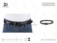Cintura da uomo 3,5 cm con fibbia in lega e chiusura a perno, stile casual, finitura placcata - Product Image 3