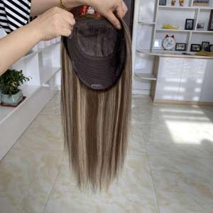 Cheveux vierges européens en soie droite haute densité, toupet en soie RH3/12 - Product Image 3