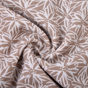 Tissu 100% polyester 100 g/m² 150 cm imprimé floral abstrait kaki marron blanc léger et doux pour robes, chemisiers, <span class=keywords><strong>rideaux</strong></span> - Product Image 2