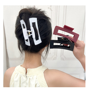 Rechthoekige vierkante 10,5 x 13 cm grote, grote, buigzame haarclips, klem, flexibele rubberen, onbreekbare haaraccessoires, zachte siliconen klauwclip - Product Image 4