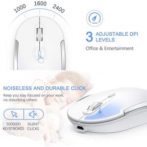 Clavier et souris ergonomiques sans fil Vssoplor, combo pleine taille, rechargeable, silencieux, Nano USB pour ordinateur portable PC, touches multimédias anglaises - Product Image 5