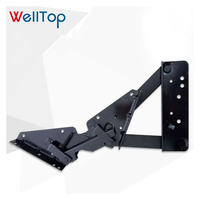 06.121 WELLTOP Charnière de canapé pliable robuste en acier massif, mécanisme de canapé-lit pliant noir réglable avec dossier inclinable Click Clack