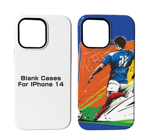 Белый 3D сублимационный жесткий чехол для телефона для iPhone 14 серии 2-в-1 с покрытием для деловых и рекламных подарков - Product Image 3