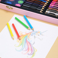 Lot de 251 outils de dessin et de peinture en boîte en bois pour enfants : crayons, feutres aquarelles et poudres – Idéal pour l'école et les fournitures artistiques