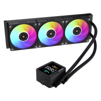 Refroidisseur d'eau pour processeur ICE MONARCH VISION 360 BK en aluminium, boîtier d'ordinateur de jeu, roulement à billes, ARGB, Intel LGA115X/1200/1700/1851 AM4/AM5