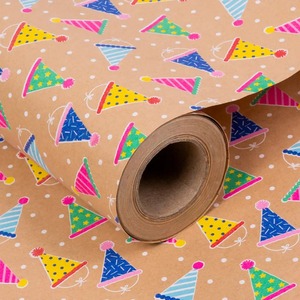 Custom Double-Sided Digital Printing Kraft Paper Roll Party <b>Hats</b> Design 30inchx100feet Recyclable Gift Wrapping Paper Packaging - Product Image 5