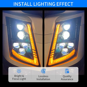 ไฟหน้า LED 1คู่สำหรับ <span class=keywords><strong>Volvo</strong></span> FH4รถบรรทุก RH & LH โคมไฟด้านข้าง | ไฟหน้า LED 5เลนส์อัพเกรดชุดไฟหน้า4L10H - Product Image 2