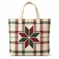 Sac de rangement en toile écologique avec logo personnalisé, motif sapin de Noël et Père Noël, pour petits produits et marchandises
