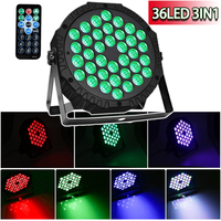 4 Luces LED Planas para Escenario, 36 LED, Efecto RGB 3 en 1, DMX 512, para DJ, Discoteca, Fiestas, Navidad, Bar, Club, Bodas, Espectáculos