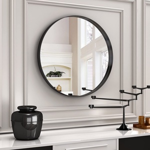Traditional Style <b>Round</b> <b>Bathroom</b> Cabinet <b>Mirror</b> with Hanging Wall Shelf for Wash Face - Product Image 5