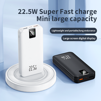 Batterie externe ultra-mince portable 10000 mAh avec double USB et Type-C à charge rapide 22,5 W, certifiée CE, et affichage numérique – Vente en gros
