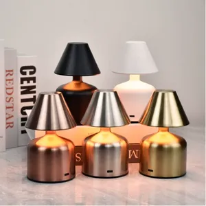 USB Rechargeable Cordless <b>Night</b> <b>Light</b> Table Lamp Touch Control Dimmable <b>LED</b> 3 Colors Silver Bedroom Decor - Product Image 4