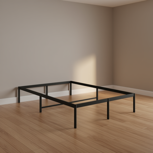 Struttura letto rettangolare in metallo verniciato a polvere nero, mobili per camera da letto - Product Image 2