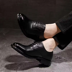 Zapatos de Vestir de Cuero Genuino Transpirables para Hombre, Modernos y de Alta Calidad, Formales para Negocios, con Punta en Pico y Tacón Elevado - Product Image 4