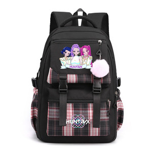 RJ Cartoon Anime Print Backpack With Pendant Boys Girls Kpop Bookbag Student Teenager Casual Large Capacity Schoolbag Wholesale