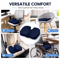 Coussin ergonomique pour chaise de bureau et siège de voiture avec mousse à mémoire de forme à rebond lent, soutien des hanches et du coccyx, amovible et lavable