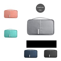 Organisateur de documents de voyage en tissu Oxford avec fermeture éclair, porte-passeport familial, portefeuille multi-poches, pochette de voyage avec sangle de transport
