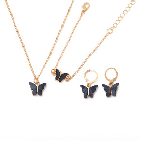 Butterfly Jewelry <b>Set</b> Gold Plated Alloy Necklace Earrings <b>Bracelet</b> Women's Party Cute Fashion Jewelry - Product Image 5