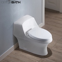 ORTONBATH Inodoro Inteligente de Cerámica de Alta Calidad con Tanque Bajo, Bidé Dorado, Conjunto de Inodoro de Una Pieza
