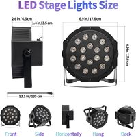 Projecteur matriciel sans fil 36W, 18 LED RGBW, lumières PAR DMX512, activées par le son, éclairage de scène rouge bleu vert pour fêtes, mariages, événements 120