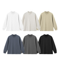 Pull col roulé en coton uni pour homme, style urbain, nouvelle collection automne '26, rétro, pour le quotidien, couche de base, antibactérien, coupe ample