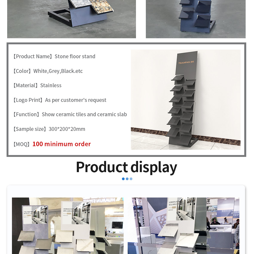 Hot Selling Floor Standing Ceramic Tower Rack Sample Artificial Stone Marble Displays Quartz Tile Display Stand
