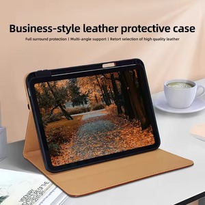 Pour Laudtec Logo personnalisé Ipad 10.9 pouces Pbk322 étui de protection en cuir véritable pour tablette avec porte-crayon antichoc - Product Image 3