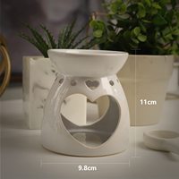 BESTCERA Offre Spéciale Cire Fondre Brûleur Coeur Blanc Céramique Photophore Bougeoir Brûleur À L'huile Essentielle