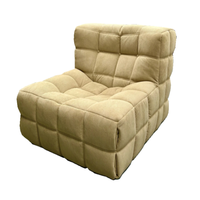 Fauteuil de salon compact en tissu de velours côtelé compressé, style nordique, pour un seul personne