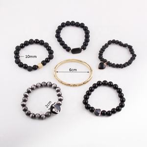 المرأة البوهيمي مجوهرات 5 قطعة الأخضر ساحة ريال الحصان السلام سوار الحجر الطبيعي كريستال الزجاج الخرز سوار المكدس مجموعة - Product Image 6