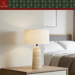 Lámpara de Mesa GOLDKING de Travertino Beige para Dormitorio, Sala de Estar u Hotel, para Mesita de Noche, Ambiente, OEM, ODM, <span class=keywords><strong>Directo</strong></span> de Fábrica - Product Image 6