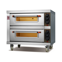 Oven Komersial Rui Tai 4 Tray Double Deck, Kapasitas Besar Bahan Stainless Steel, Kontrol Digital, Untuk Pabrik Roti, Toko Roti, dan Toko Panggang