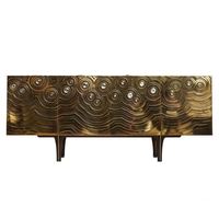 Buffet moderne en métal de luxe léger, armoire de rangement créative italienne, armoire d'entrée de villa de luxe et armoire de salon