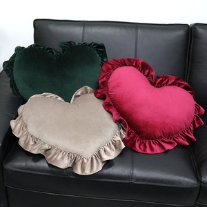 Customize Ruffles Fluffy Soft <strong>Heart</strong> <strong>Shaped</strong> Decorative Pillows <strong>Cushion</strong> for Couch <strong>Cushion</strong> Home Decor - Product Image 2