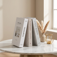 Ensemble de faux livres décoratifs neutres pour la maison, texture lin, faux livre creux pour la décoration des étagères du salon et de la chambre