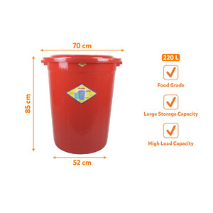 26-<b>30L</b> PP Plastic Storage Bucket Lid Eco-Friendly Waterproof Lightweight Durable Utility <b>Bin</b> Home <b>Kitchen</b> Shop - Product Image 4