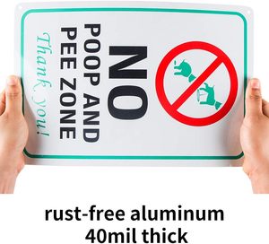 Panneau d'avertissement personnalisé en usine de haute qualité durable et étanche à la rouille sans caca ni pipi pour chien - Product Image 2