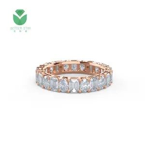 Роскошное кольцо из белого золота с вырощенными бриллиантами для лаборатории, сертифицированное иджи обручальное кольцо овальной изумрудной формы с бриллиантами для лаборатории, Изящные Ювелирные изделия