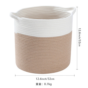 Hot Selling Faltbare Baumwoll seil Gewebte Aufbewahrung skorb Kleinigkeiten Spielzeug Schmutzige Kleidung Korb Made Grass Plant Künstliche Pflanze - Product Image 6